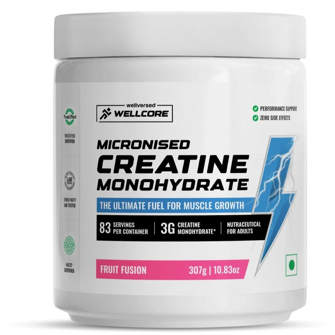 (Wellcore) - Micronised Creatine Monohydrate - 307 gm (0.67 Lb), Fruit Fusion