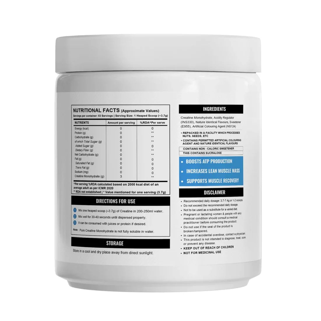 (Wellcore) - Micronised Creatine Monohydrate - 307 gm (0.67 Lb), Kiwi Kick